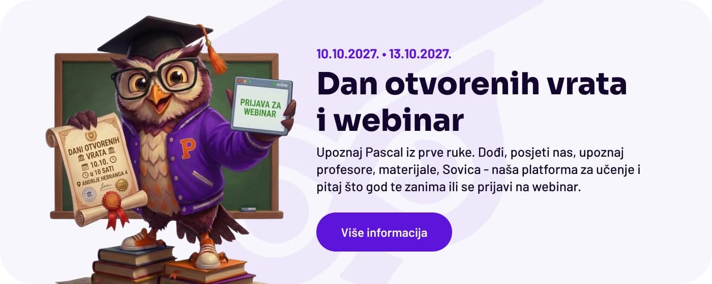 Dan otvorenih vrata i besplatni webinar Pascal Pripreme – pripreme za državnu maturu i prijemni na EFZG